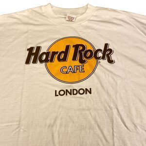 Hard Rock Cafe London Shirt Mens XL White 100% Cotton Short Sleeve Crew Neck Tee